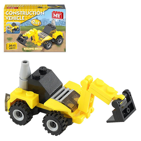 Construction Vehicles Building Bricks 2 in 1 by The Magic Toy Shop - UKBuyZone