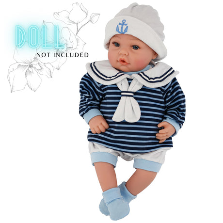 BiBi Outfits - Reborn Doll Clothes (Sailor) (50 cm / 20") by BiBi Doll - UKBuyZone