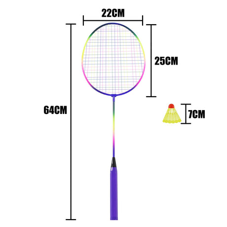 3 Piece Multicoloured Badminton Racquet Set by Geezy - UKBuyZone