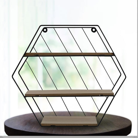 Modern Shelf of Metal Wire and Wood Perfect for Storaging Small Items by Geezy - UKBuyZone