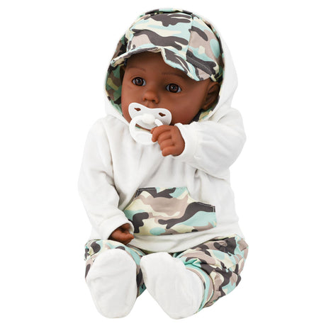 BiBi Black Baby Doll "Grean Pea" (Camo) (50 cm / 20") by BiBi Doll - UKBuyZone