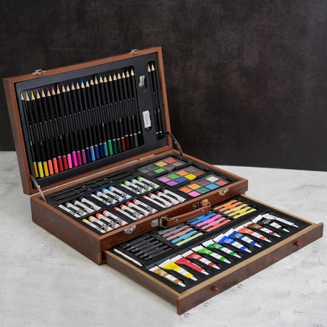 112 PCS Wooden Case Kids Art Set by The Magic Toy Shop - UKBuyZone