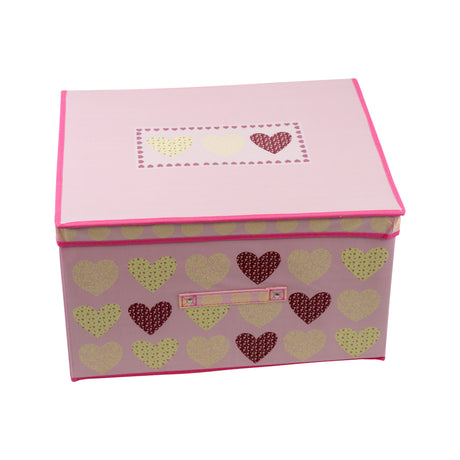 Pink Hearts Large Storage Box by The Magic Toy Shop - UKBuyZone