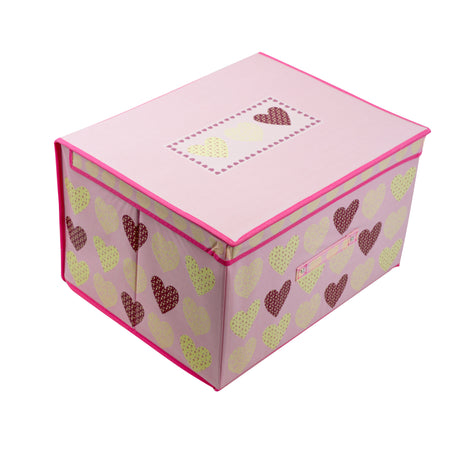 Pink Hearts Large Storage Box by The Magic Toy Shop - UKBuyZone