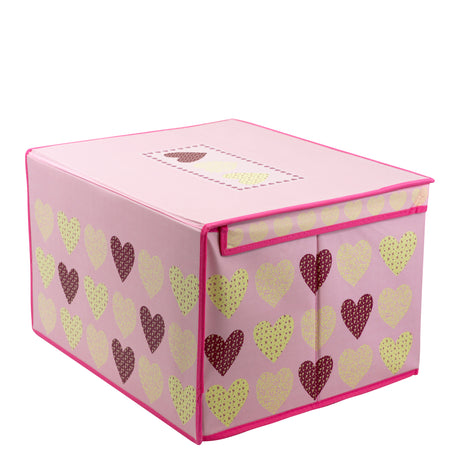 Pink Hearts Large Storage Box by The Magic Toy Shop - UKBuyZone