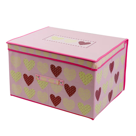 Pink Hearts Large Storage Box by The Magic Toy Shop - UKBuyZone