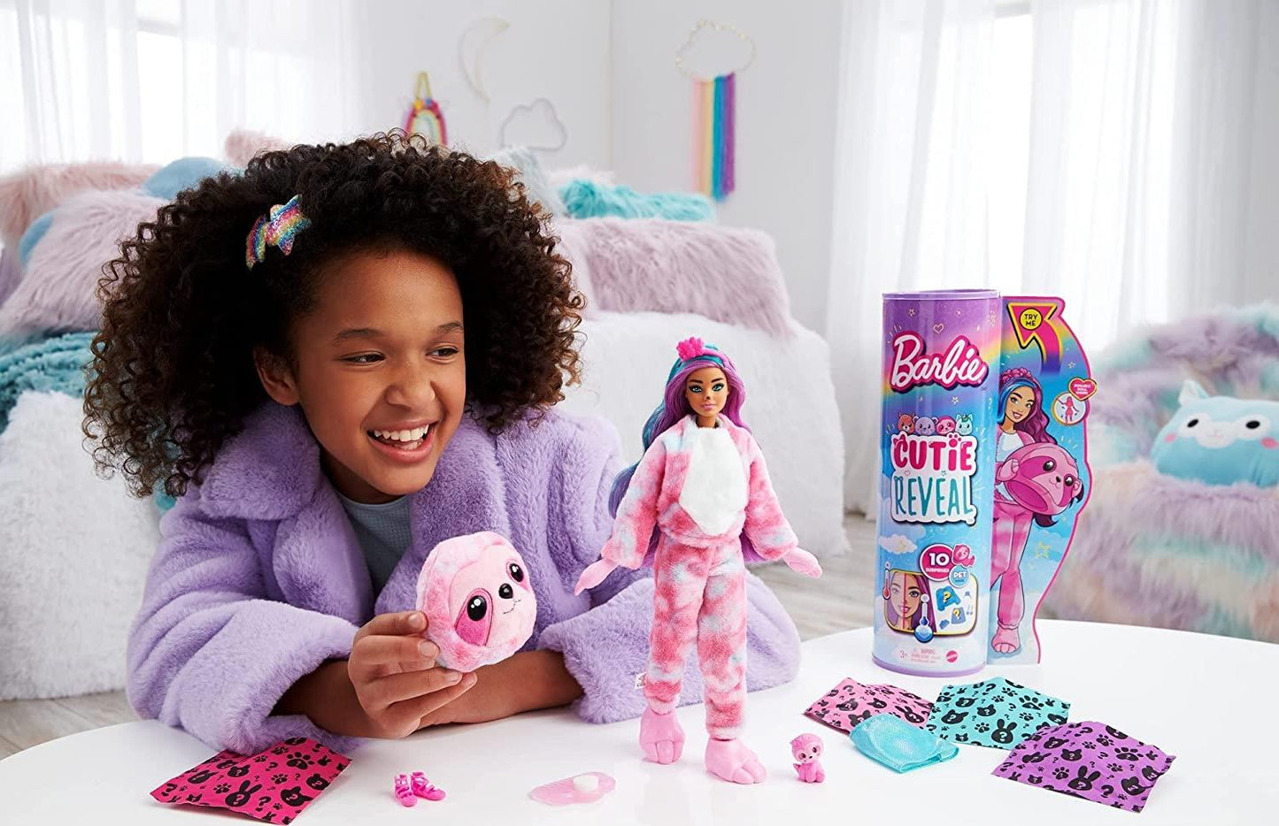 Barbie Cutie Reveal Doll with Sloth Plush by Barbie - UKBuyZone
