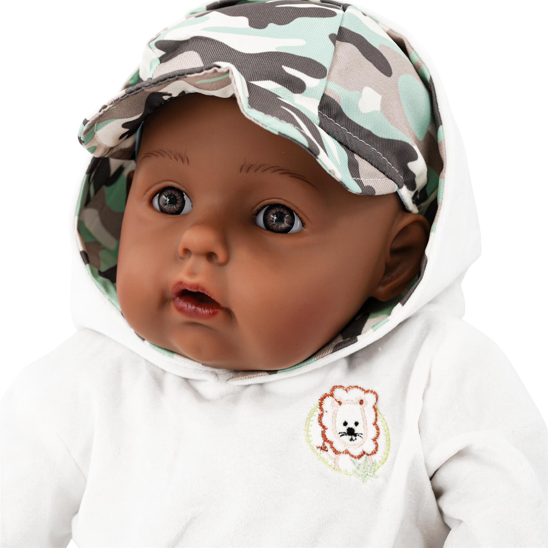 BiBi Black Baby Doll "Grean Pea" (Camo) (50 cm / 20") by BiBi Doll - UKBuyZone