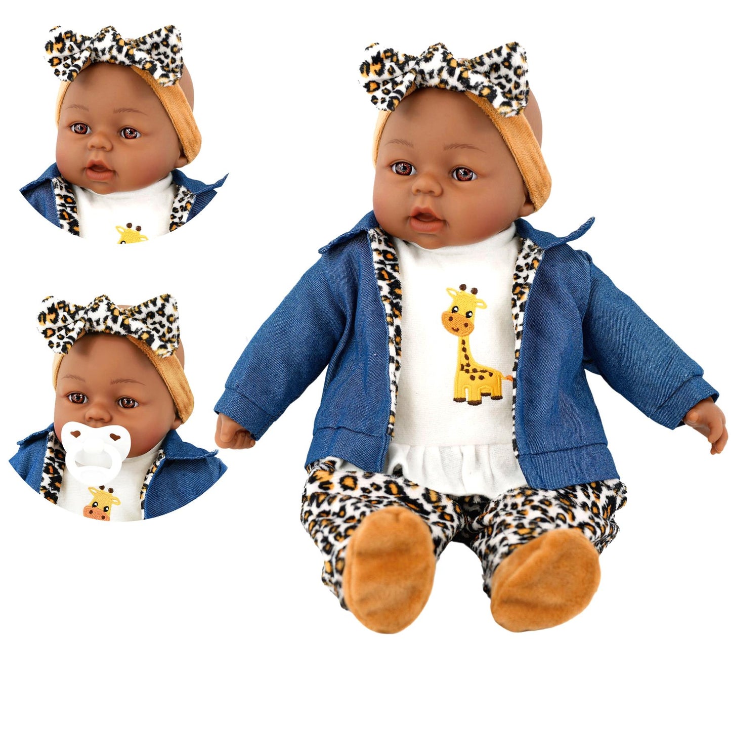 BiBi Black Baby Doll "Cheetah" (45 cm / 18") by BiBi Doll - UKBuyZone