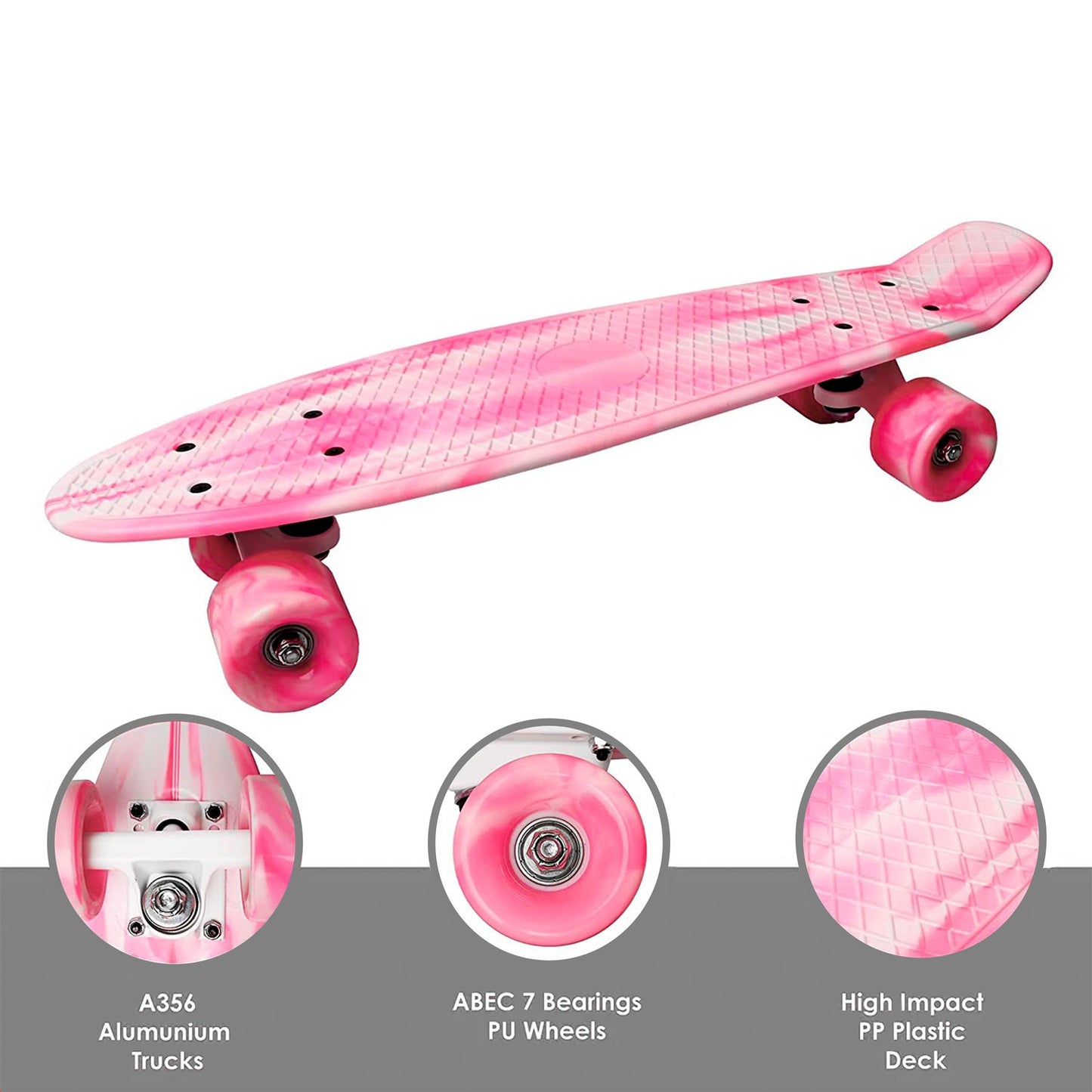 Retro Skateboard Pink by The Magic Toy Shop - UKBuyZone