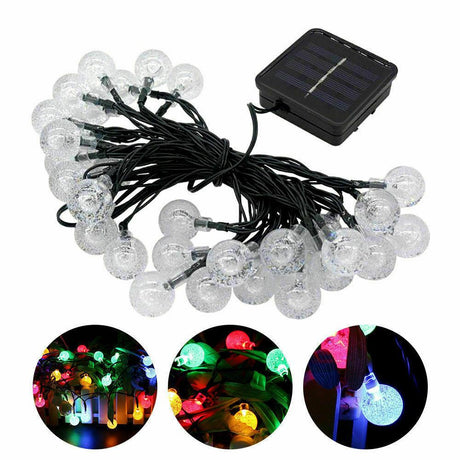 50 Crystal Ball Solar String Lights by Geezy - UKBuyZone