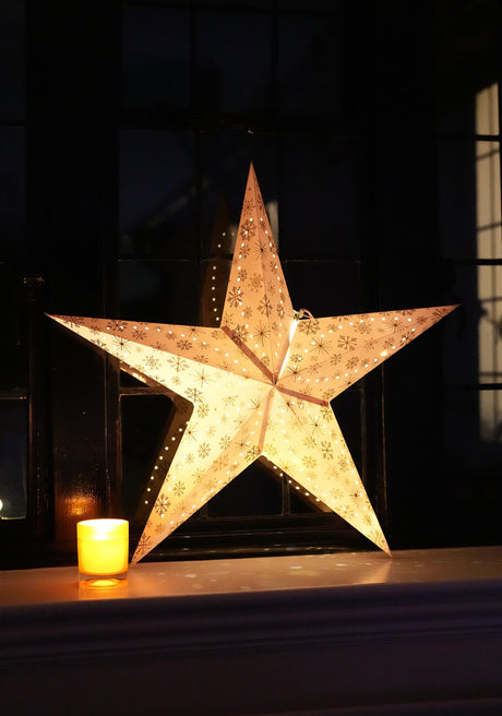 75 cm LED Hanging Paper Star Lantern by Geezy - UKBuyZone