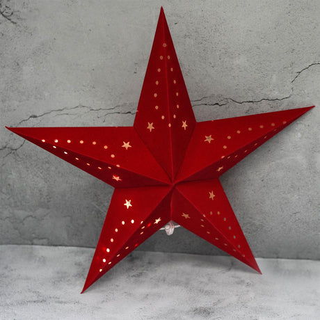 45 cm Red Velvet Star by Geezy - UKBuyZone