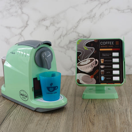 Kids Coffee Maker Machine Toy Kitchen Role Play Set with Cash Register Play Food by The Magic Toy Shop - UKBuyZone