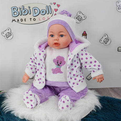 18" Baby Doll Pink and Purple Clothes Set by BiBi Doll - UKBuyZone