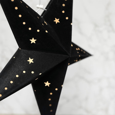 45 cm Black Velvet Star by Geezy - UKBuyZone