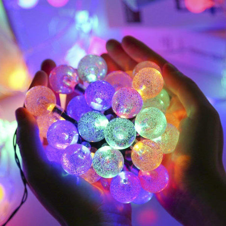 50 Crystal Ball Solar String Lights by Geezy - UKBuyZone