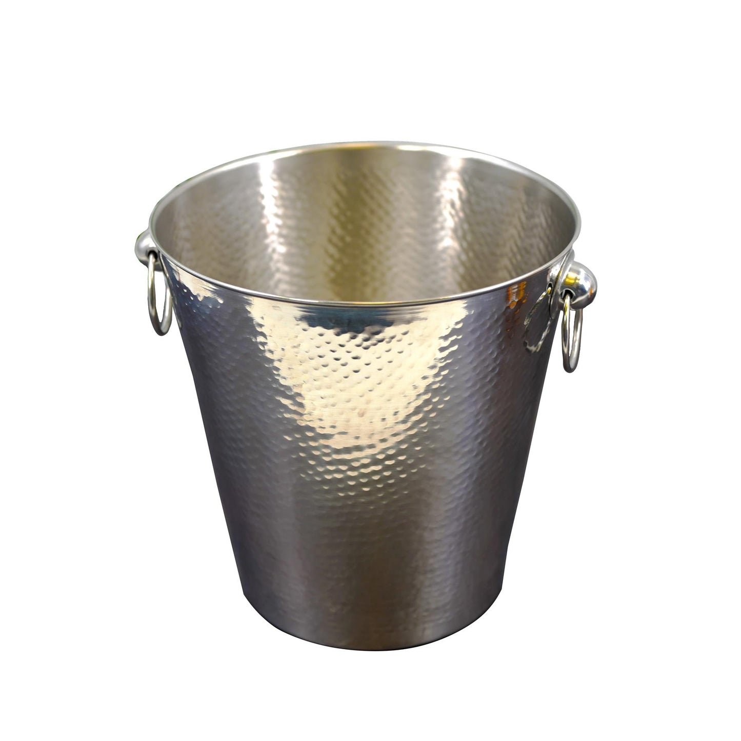 Stainless Steel Ice Bucket Hammered Champagne Drink Wine Cooler With Handles by Geezy - UKBuyZone