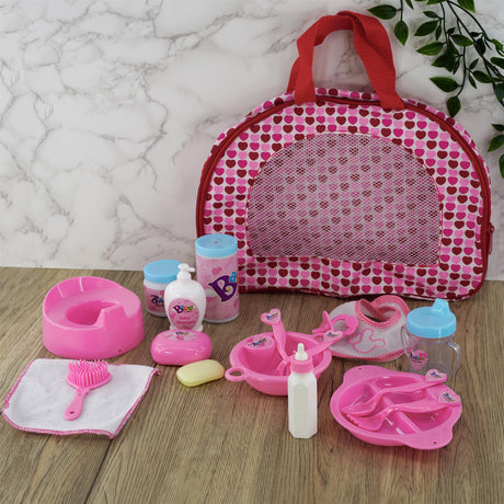 BiBi Doll Baby Doll Accessories Play Set with Carry Case Feeding Set Dummy Potty by BiBi Doll - UKBuyZone