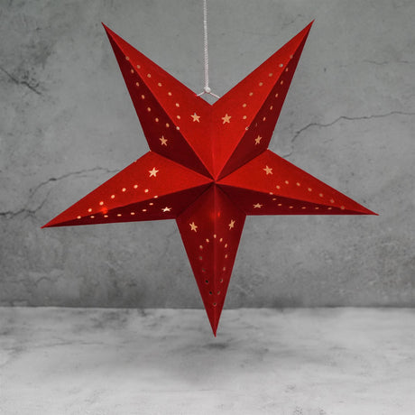 45 cm Red Velvet Star by Geezy - UKBuyZone