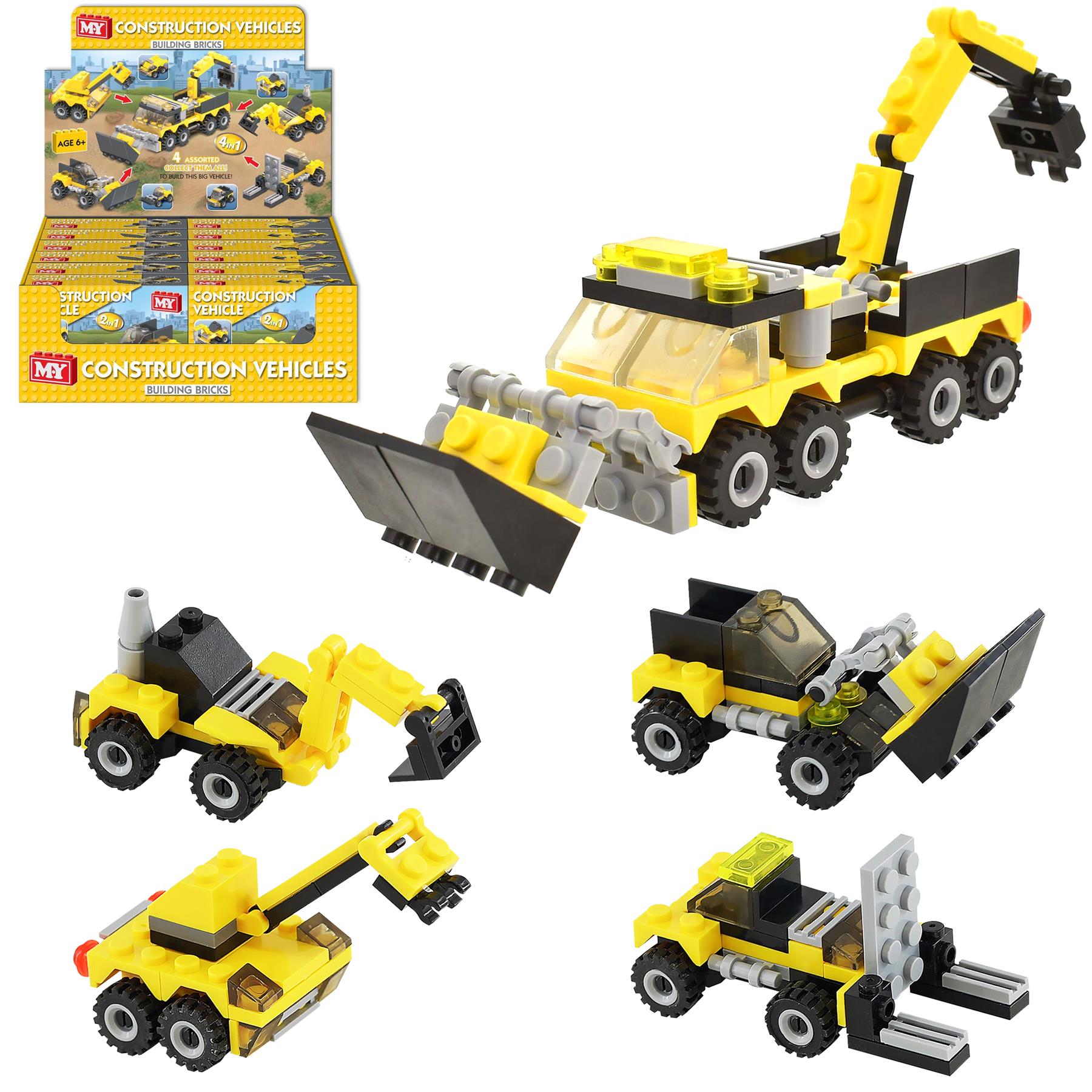 Construction Vehicles Building Bricks 2 in 1 by The Magic Toy Shop - UKBuyZone