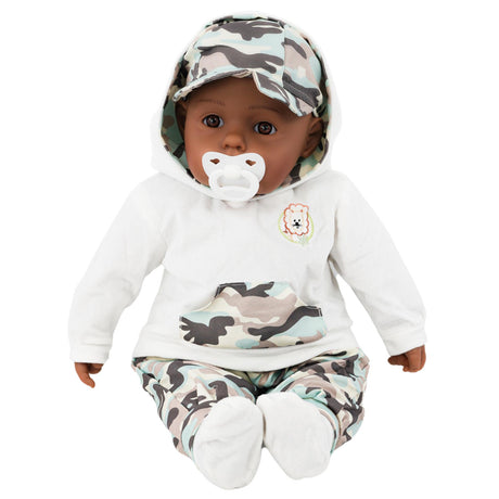 BiBi Black Baby Doll "Grean Pea" (Camo) (50 cm / 20") by BiBi Doll - UKBuyZone