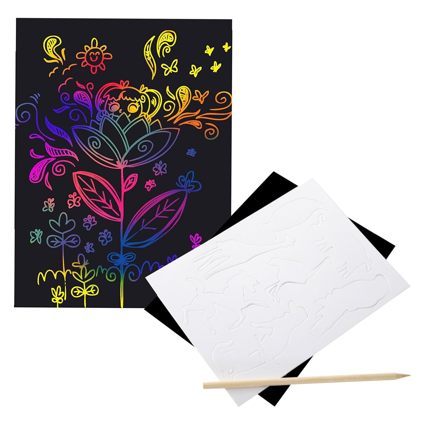 Magic Rainbow Scratch Paper Art Kit for Kids by The Magic Toy Shop - UKBuyZone