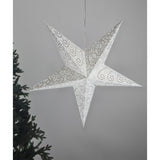 60 cm LED White Glitter Hanging Paper Star by Geezy - UKBuyZone