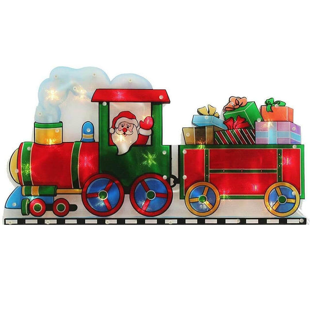The Magic Toy Shop Christmas Decoration Train Sign Christmas LED Light Silhouette