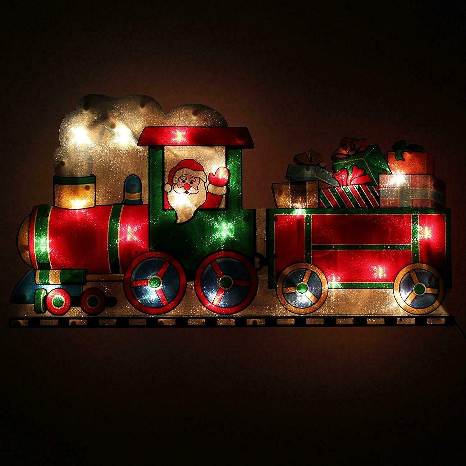 Train Sign Christmas LED Light Silhouette by The Magic Toy Shop - UKBuyZone