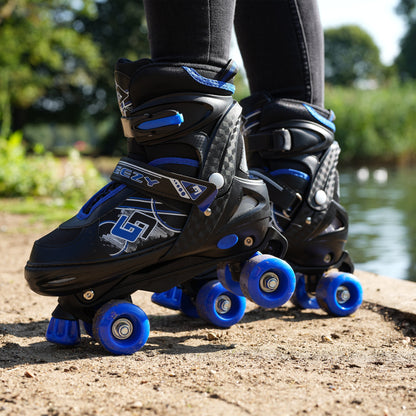 The Magic Toy Shop Roller Skate Blue and Black Roller Skates for Kids with 4 Wheel