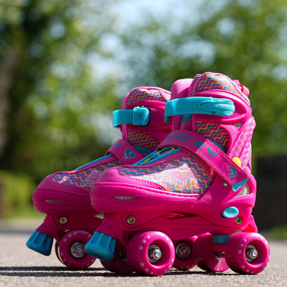 The Magic Toy Shop Roller Skate Pink Roller Skates for Kids with 4 Wheel