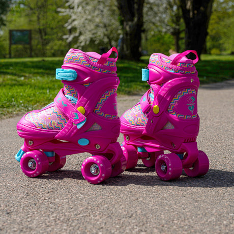 The Magic Toy Shop Roller Skate Pink Roller Skates for Kids with 4 Wheel