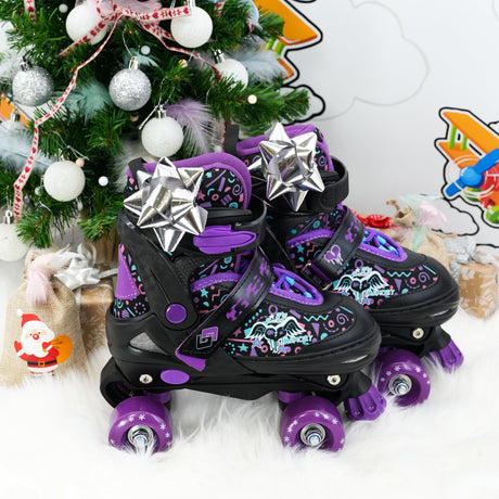 The Magic Toy Shop Roller Skate Purple Roller Skates for Kids with 4 Wheel