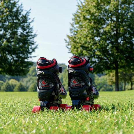 The Magic Toy Shop Roller Skate Red and Black Roller Skates for Kids with 4 Wheel