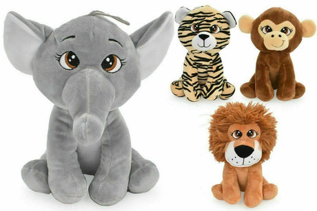 The Magic Toy Shop Soft Toy Set of 4 Soft Toys Safari Wild Animals